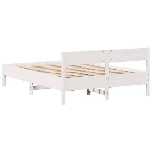 Okvir kreveta bez madraca bijeli 150x200 cm od masivne borovine - Bijela 150 x 200 cm Cijena