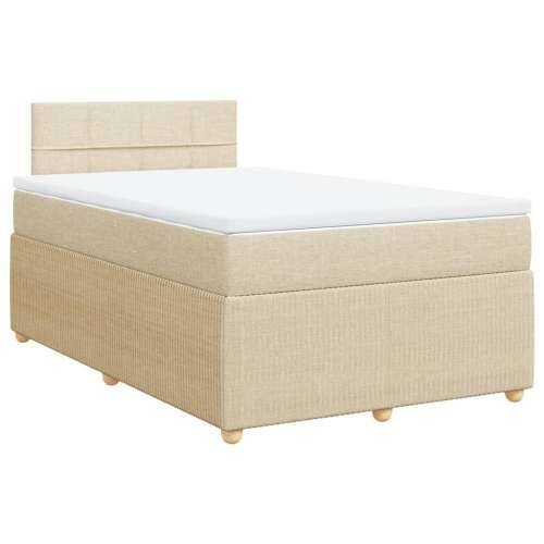 Krevet s oprugama i madracem krem 120 x 200 cm od tkanine - Krema 120 x 200 cm Blok s kvadratima Cijena