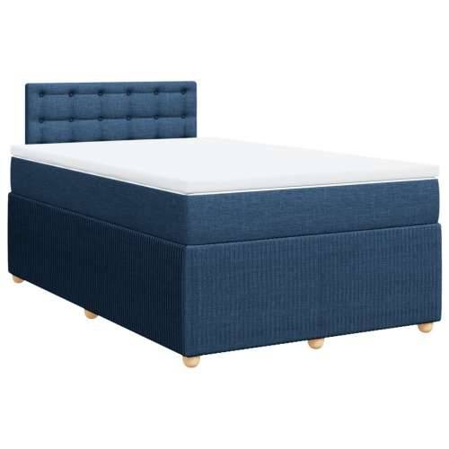 Krevet s oprugama i madracem plavi 120 x 200 cm od tkanine - Plava 120 x 200 cm gumbi Cijena