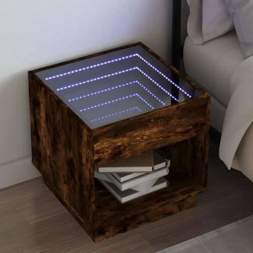 Noćni ormarić s beskonačnim LED boja hrasta 50x50x50 cm - Dimljeni hrast 50 x 50 x 50 cm 1 Cijena