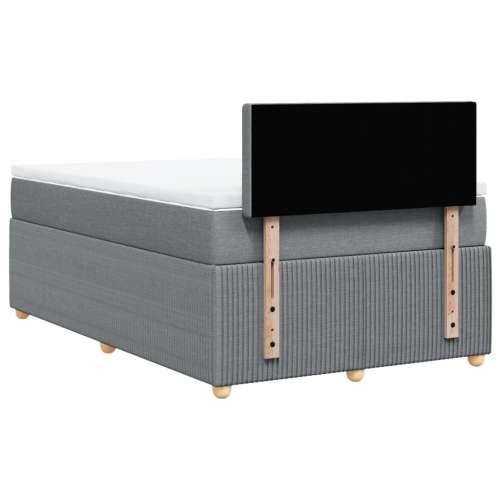 Krevet s oprugama i madrac svjetlosivi 120 x 200cm od tkanine - Svjetlosiva 120 x 200 cm gumbi Cijena