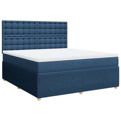 Krevet s oprugama i madracem plavi 180x200 cm od tkanine - Plava 180 x 200 cm gumbi Cijena