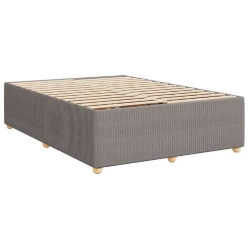 Krevet s oprugama i madracem smeđesivi 140 x 190 cm od tkanine - Sivo-smeđa 140 x 190 cm Blok s kvadratima Cijena