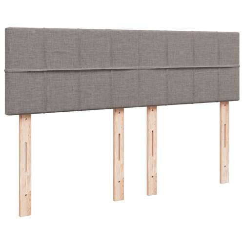 Krevet s oprugama i madracem smeđesivi 140 x 190 cm od tkanine - Sivo-smeđa 140 x 190 cm Blok s kvadratima Cijena