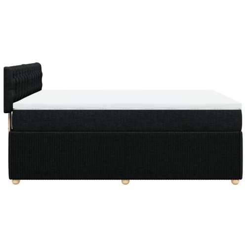 Krevet s oprugama i madracem crni 140 x 190 cm od tkanine Crna 140 x 190 cm Dizajn s gumbima Cijena