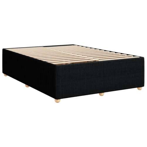 Krevet s oprugama i madracem crni 140 x 190 cm od tkanine Crna 140 x 190 cm Dizajn s gumbima Cijena