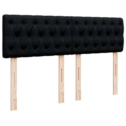 Krevet s oprugama i madracem crni 140 x 190 cm od tkanine Crna 140 x 190 cm Dizajn s gumbima Cijena