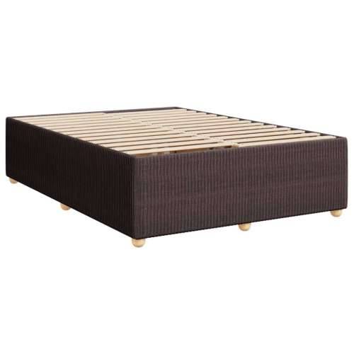 Krevet s oprugama i madracem tamnosmeđi 140 x 190 cm od tkanine - Tamno smeđa 140 x 190 cm Blok s kvadratima Cijena