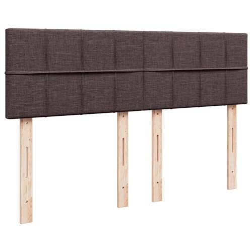 Krevet s oprugama i madracem tamnosmeđi 140 x 190 cm od tkanine - Tamno smeđa 140 x 190 cm Blok s kvadratima Cijena