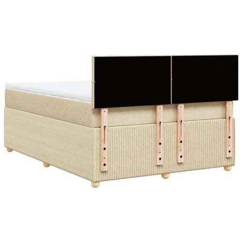 Krevet s oprugama i madracem krem 140 x 190 cm od tkanine - Krema 140 x 190 cm Blok s kvadratima Cijena