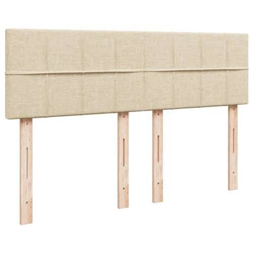 Krevet s oprugama i madracem krem 140 x 190 cm od tkanine - Krema 140 x 190 cm Blok s kvadratima Cijena