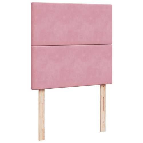 Box spring krevet s madracem ružičasti 90x190 cm baršunasti - Ružičasta 90 x 190 cm Gladak dizajn Cijena