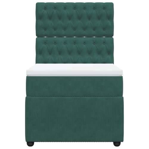 Box spring krevet s madracem tamnozeleni 90x200 cm baršunasti Tamnozelena 90 x 200 cm Dizajn s gumbima Cijena