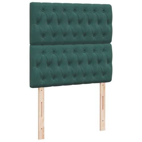 Box spring krevet s madracem tamnozeleni 90x200 cm baršunasti Tamnozelena 90 x 200 cm Dizajn s gumbima Cijena