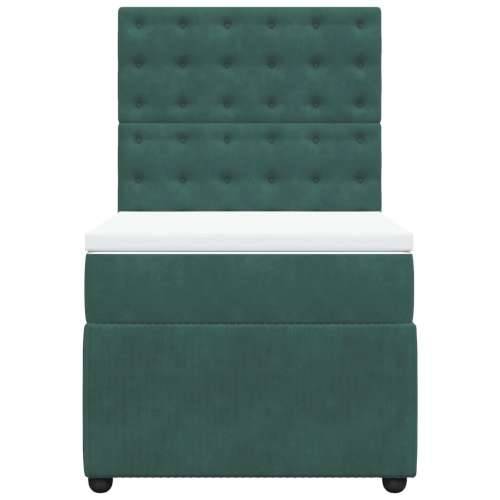 Box spring krevet s madracem tamnozeleni 90x200 cm baršunasti - Tamnozelena 90 x 200 cm gumbi Cijena