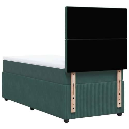 Box spring krevet s madracem tamnozeleni 90x200 cm baršunasti - Tamnozelena 90 x 200 cm gumbi Cijena