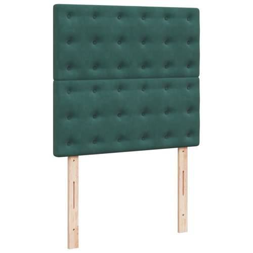 Box spring krevet s madracem tamnozeleni 90x200 cm baršunasti - Tamnozelena 90 x 200 cm gumbi Cijena