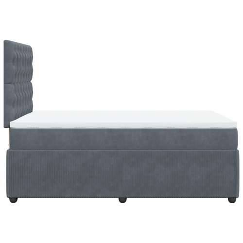 Krevet box spring s madracem tamnosivi 120 x 190 cm baršun - Tamno siva 120 x 190 cm Dizajn s gumbima Cijena