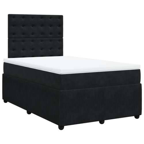 Krevet box spring s madracem crni 120 x 190 cm baršunasti - Crna 120 x 190 cm gumbi Cijena