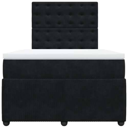 Krevet box spring s madracem crni 120 x 190 cm baršunasti - Crna 120 x 190 cm gumbi Cijena
