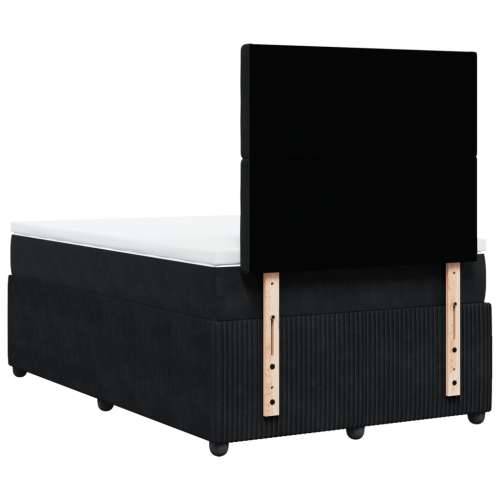 Krevet box spring s madracem crni 120 x 190 cm baršunasti - Crna 120 x 190 cm gumbi Cijena