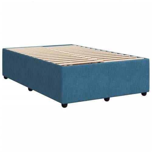 Box spring krevet s madracem tamnoplavi 120 x 200 cm baršunasti - Plava 120 x 200 cm Blok s kvadratima Cijena