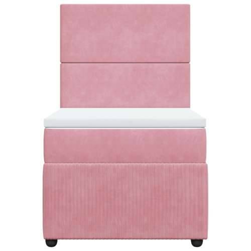 Box spring krevet s madracem ružičasti 90x200 cm baršunasti Ružičasta 90 x 200 cm Gladak dizajn Cijena
