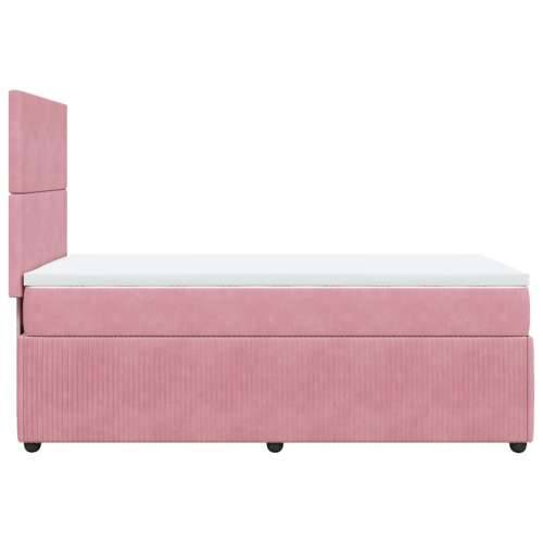 Box spring krevet s madracem ružičasti 90x200 cm baršunasti Ružičasta 90 x 200 cm Gladak dizajn Cijena