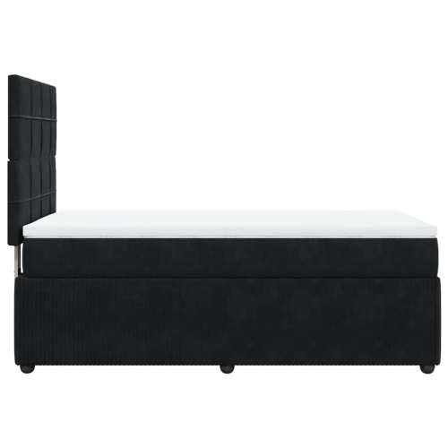 Box spring krevet s madracem crni 90x200 cm baršunasti - Crna 90 x 200 cm Blok s kvadratima Cijena