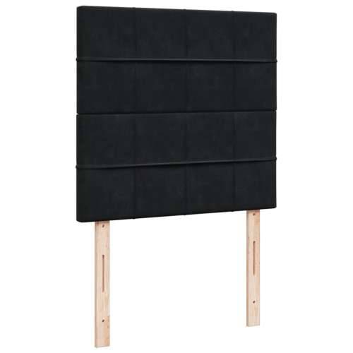 Box spring krevet s madracem crni 90x200 cm baršunasti - Crna 90 x 200 cm Blok s kvadratima Cijena