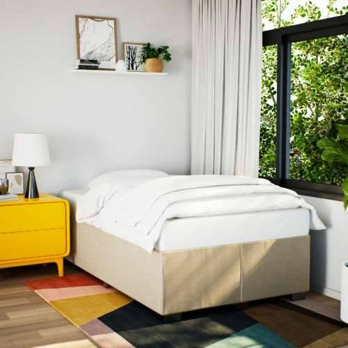 Krevet box spring s madracem krem 120 x 190 cm od tkanine - Krema 120 x 190 cm Cijena