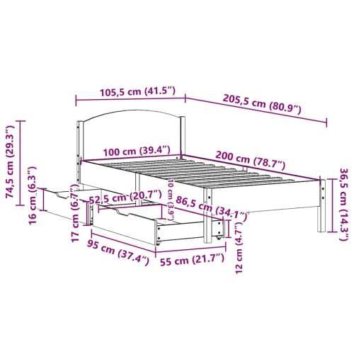 Okvir kreveta bez madraca bijeli 100x200 cm konstruirano drvo - Bijela 100 x 200 cm Cijena