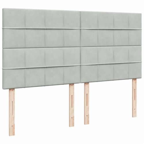 Krevet s oprugama i madracem svjetlosivi 180x200 cm baršunasti - Svjetlosiva 180 x 200 cm Blok s kvadratima Cijena