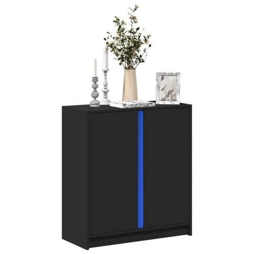 Komoda s LED svjetlima crna 77x34x85 cm od konstruiranog drva - Crna 1 Cijena