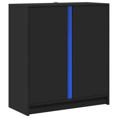 Komoda s LED svjetlima crna 77x34x85 cm od konstruiranog drva - Crna 1 Cijena