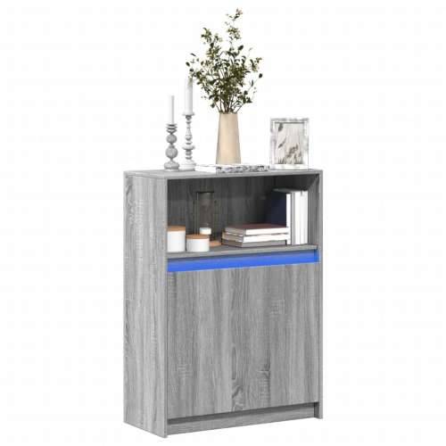 Komoda s LED svjetlima boja hrasta sonome 72x34x100 cm drvena - Sivi hrast sonoma 1 72 cm Cijena