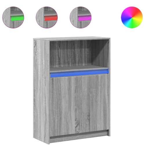 Komoda s LED svjetlima boja hrasta sonome 72x34x100 cm drvena - Sivi hrast sonoma 1 72 cm Cijena