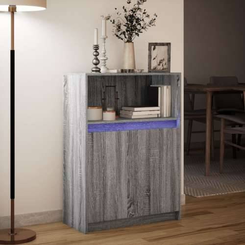 Komoda s LED svjetlima boja hrasta sonome 72x34x100 cm drvena - Sivi hrast sonoma 1 72 cm Cijena