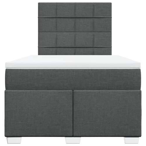 Krevet box spring s madracem tamnosivi 120 x 190 cm tkanina - Tamno siva 120 x 190 cm Blok s kvadratima Cijena