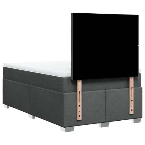 Krevet box spring s madracem tamnosivi 120 x 190 cm tkanina - Tamno siva 120 x 190 cm Blok s kvadratima Cijena