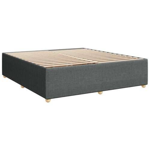 Krevet s oprugama i madracem tamnosivi 200 x 200 cm od tkanine - Tamno siva 200 x 200 cm Dizajn s gumbima Cijena