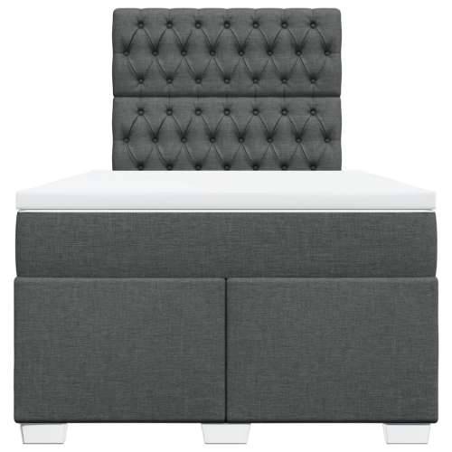 Krevet box spring s madracem tamnosivi 120 x 190 cm tkanina - Tamno siva 120 x 190 cm Dizajn s gumbima Cijena