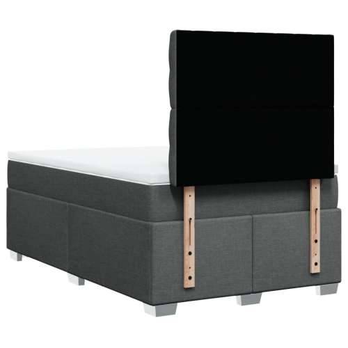 Krevet box spring s madracem tamnosivi 120 x 190 cm tkanina - Tamno siva 120 x 190 cm Dizajn s gumbima Cijena