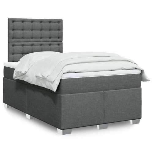 Krevet box spring s madracem tamnosivi 120 x 190 cm tkanina - Tamno siva 120 x 190 cm gumbi Cijena
