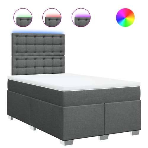 Krevet box spring s madracem tamnosivi 120 x 190 cm tkanina - Tamno siva 120 x 190 cm gumbi Cijena