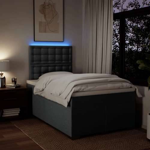 Krevet box spring s madracem tamnosivi 120 x 190 cm tkanina - Tamno siva 120 x 190 cm gumbi Cijena