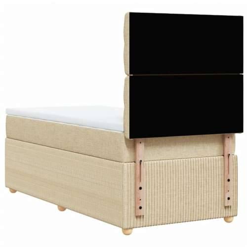 Krevet s oprugama i madracem krem 90 x 190 cm od tkanine Krema 90 x 190 cm Dizajn s gumbima Cijena