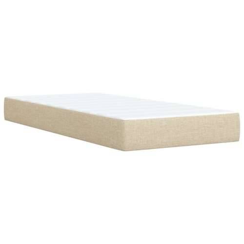 Krevet s oprugama i madracem krem 90 x 190 cm od tkanine Krema 90 x 190 cm Dizajn s gumbima Cijena