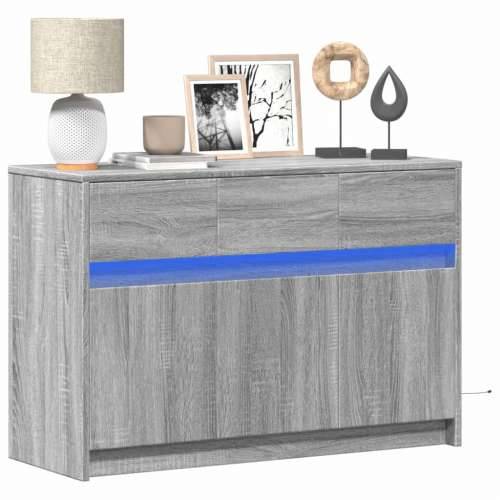 TV ormarić s LED svjetlima boja hrasta 91x34x61 cm drveni - Sivi hrast sonoma 1 Cijena