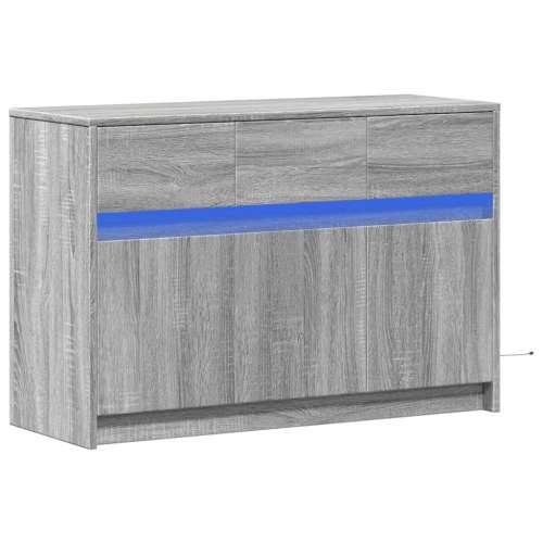TV ormarić s LED svjetlima boja hrasta 91x34x61 cm drveni - Sivi hrast sonoma 1 Cijena